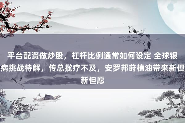 平台配资做炒股，杠杆比例通常如何设定 全球银屑病挑战待解，传总揽疗不及，安罗邦莳植油带来新但愿
