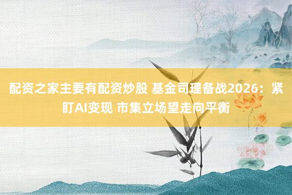 配资之家主要有配资炒股 基金司理备战2026：紧盯AI变现 市集立场望走向平衡