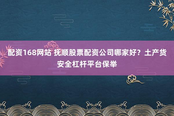 配资168网站 抚顺股票配资公司哪家好？土产货安全杠杆平台保举