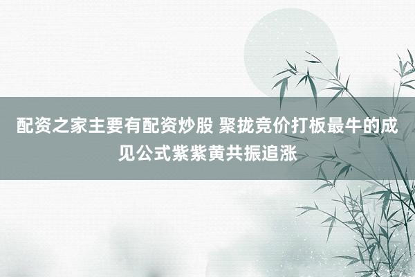 配资之家主要有配资炒股 聚拢竞价打板最牛的成见公式紫紫黄共振追涨