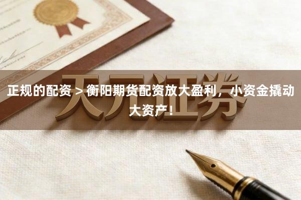 正规的配资 > 衡阳期货配资放大盈利，小资金撬动大资产！