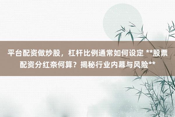 平台配资做炒股，杠杆比例通常如何设定 **股票配资分红奈何算？揭秘行业内幕与风险**